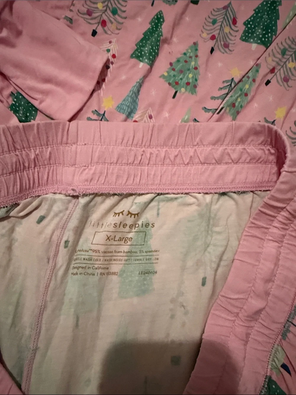 Little Sleepies Pink Pajama Set Twinkling Trees